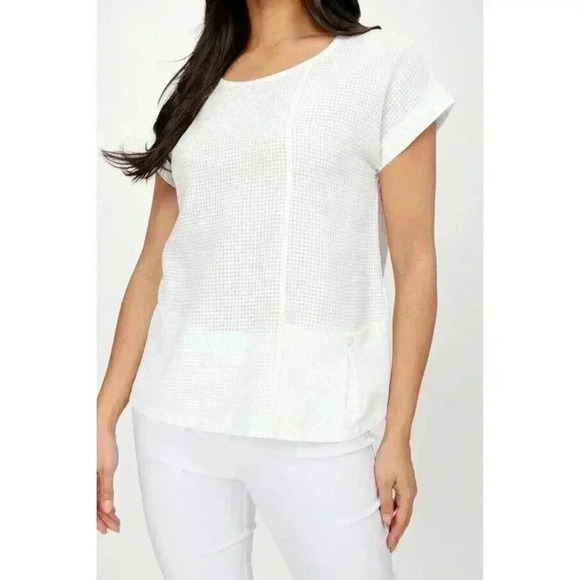 JOSEPH RIBKOFF Medium Textured Checkered Top Womens Size 10 Vanilla Style 241217 - Picture 3 of 10